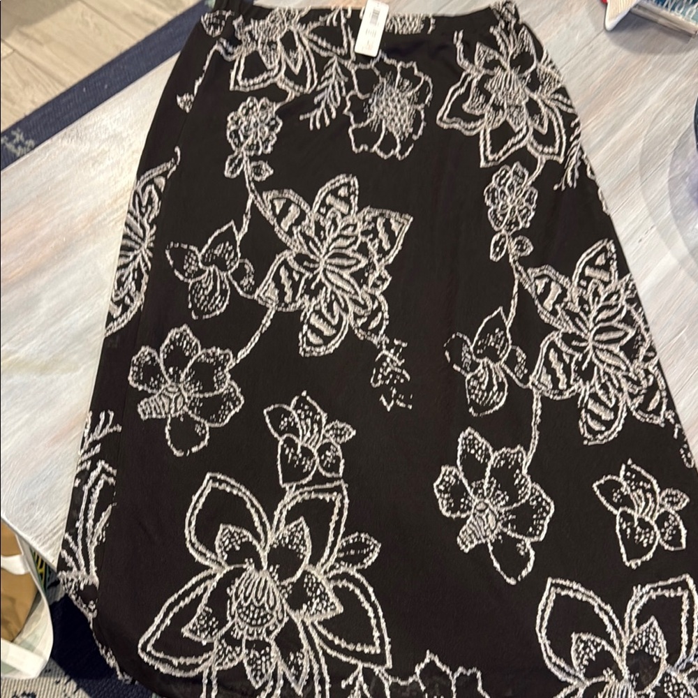Chico's Jacquard Maxi Skirt Black Size 1